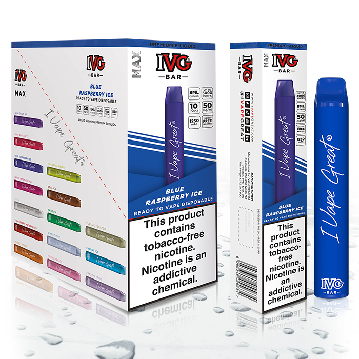 IVG Disposable Max Bar Blue Raspberry Ice - IVG America