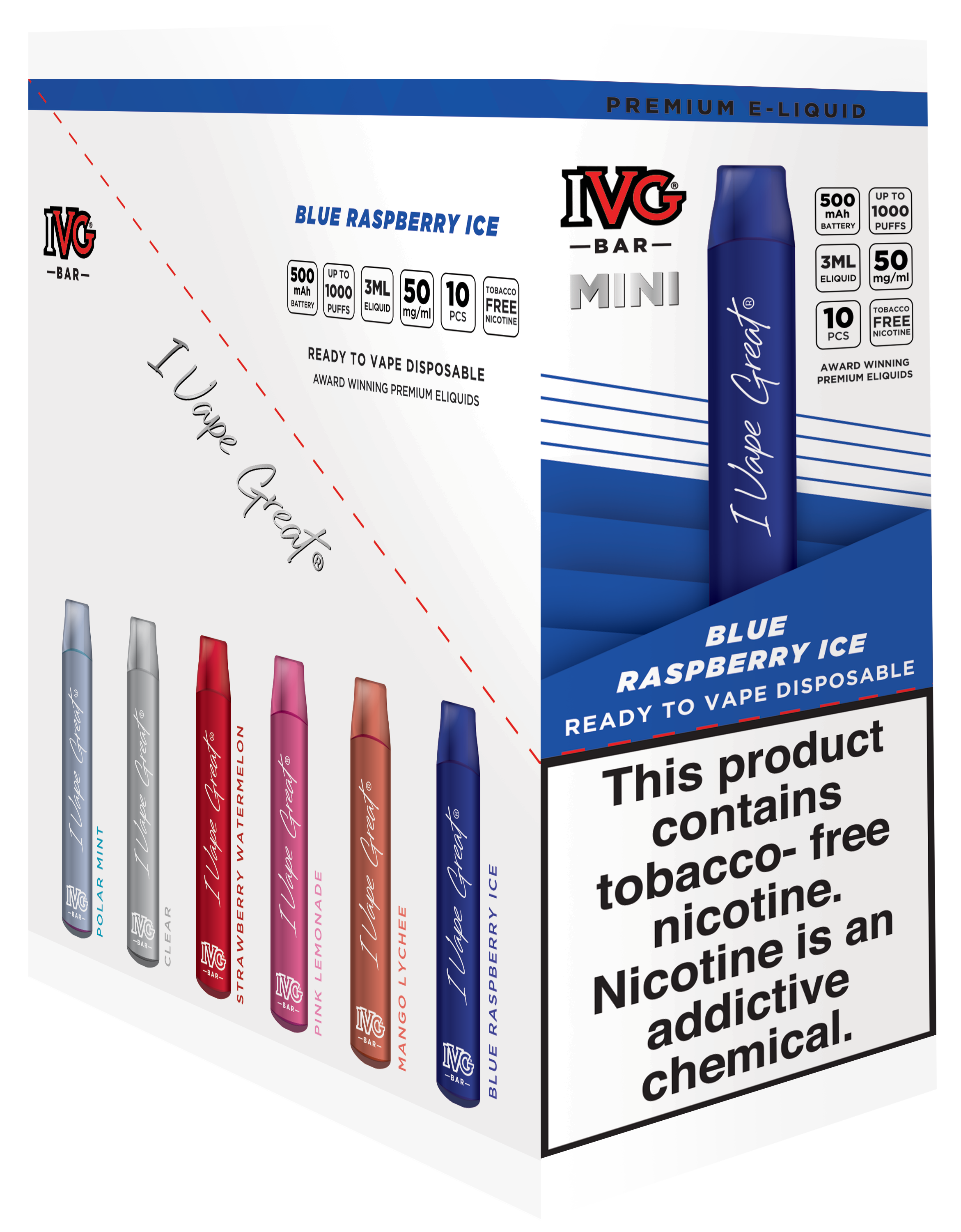 IVG Disposable Max Bar Blue Raspberry Ice - IVG America